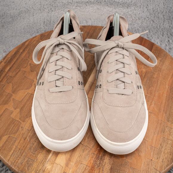 Halogen "Camila" taupe gray suede leather lace up sneaker, gromet detail, 9 M - Picture 2 of 7